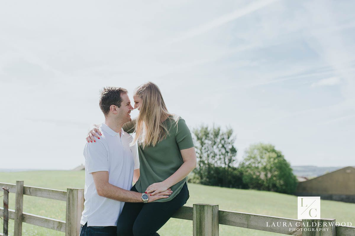 Yorkshire farm engagement shoot in Otley | by Leeds wedding photographer Laura Calderwood