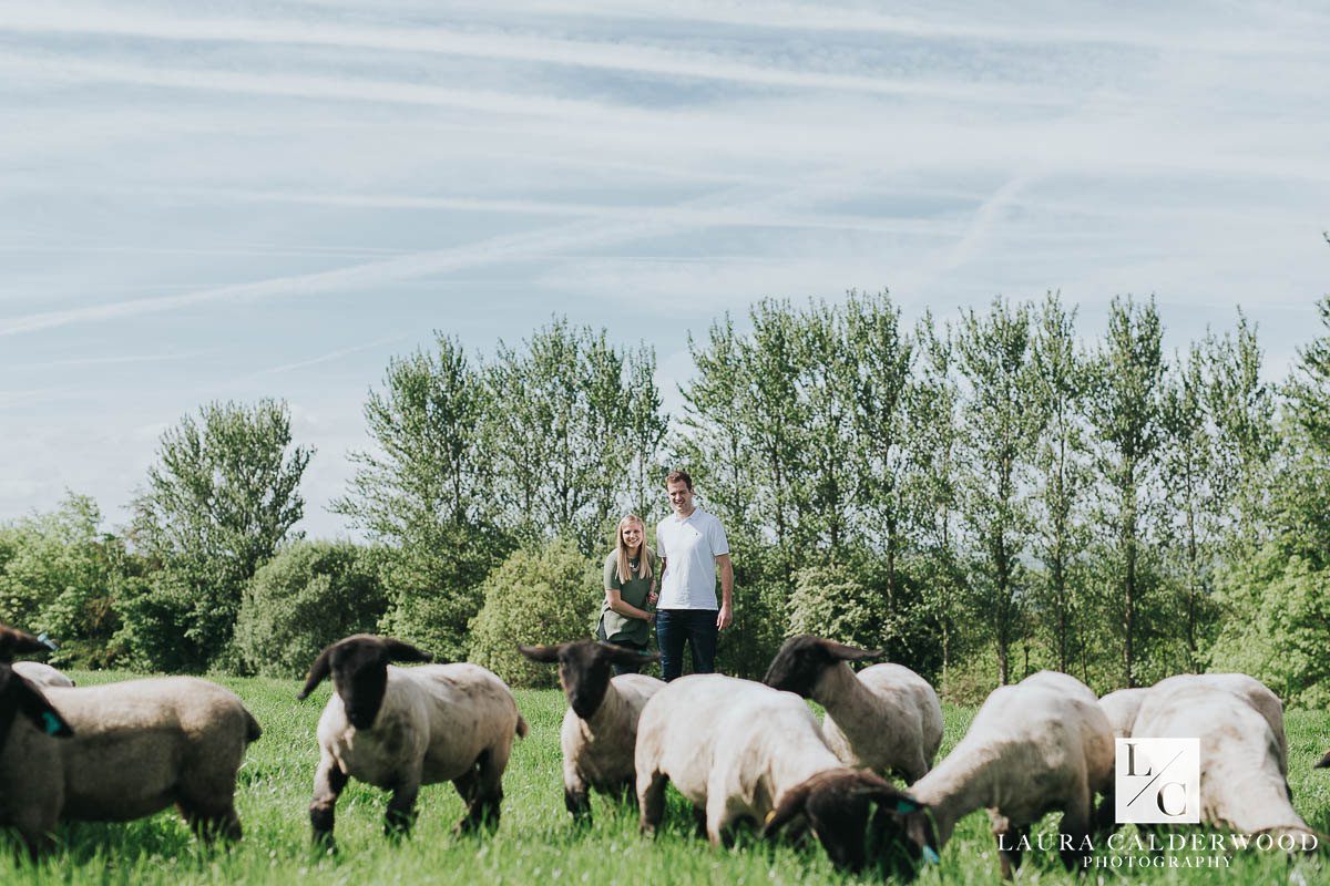 Yorkshire farm engagement shoot in Otley | by Leeds wedding photographer Laura Calderwood