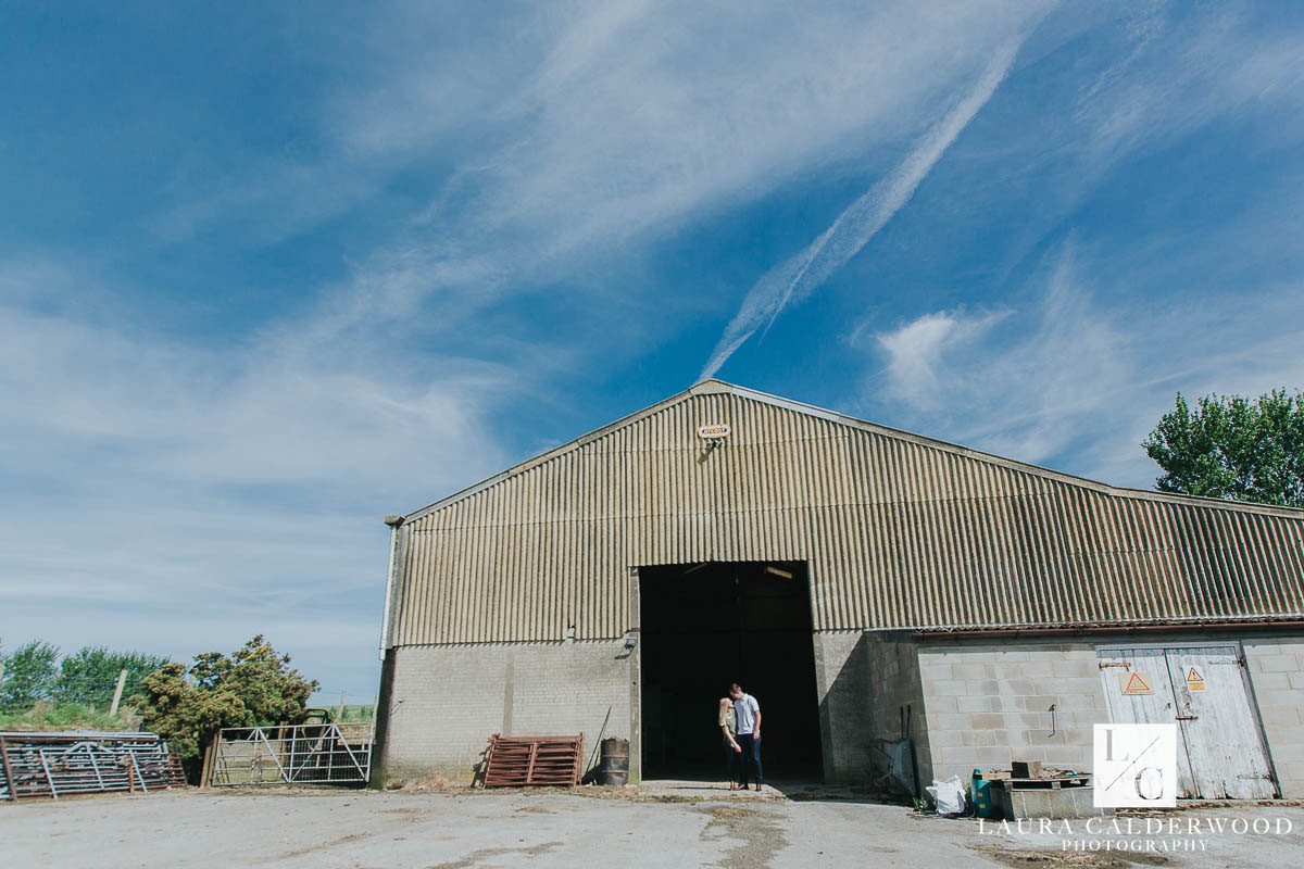Yorkshire farm engagement shoot in Otley | by Leeds wedding photographer Laura Calderwood