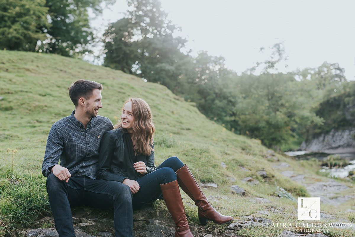 North Yorkshire engagement shoot in Burnsall | by Yorkshire wedding photographer Laura Calderwood