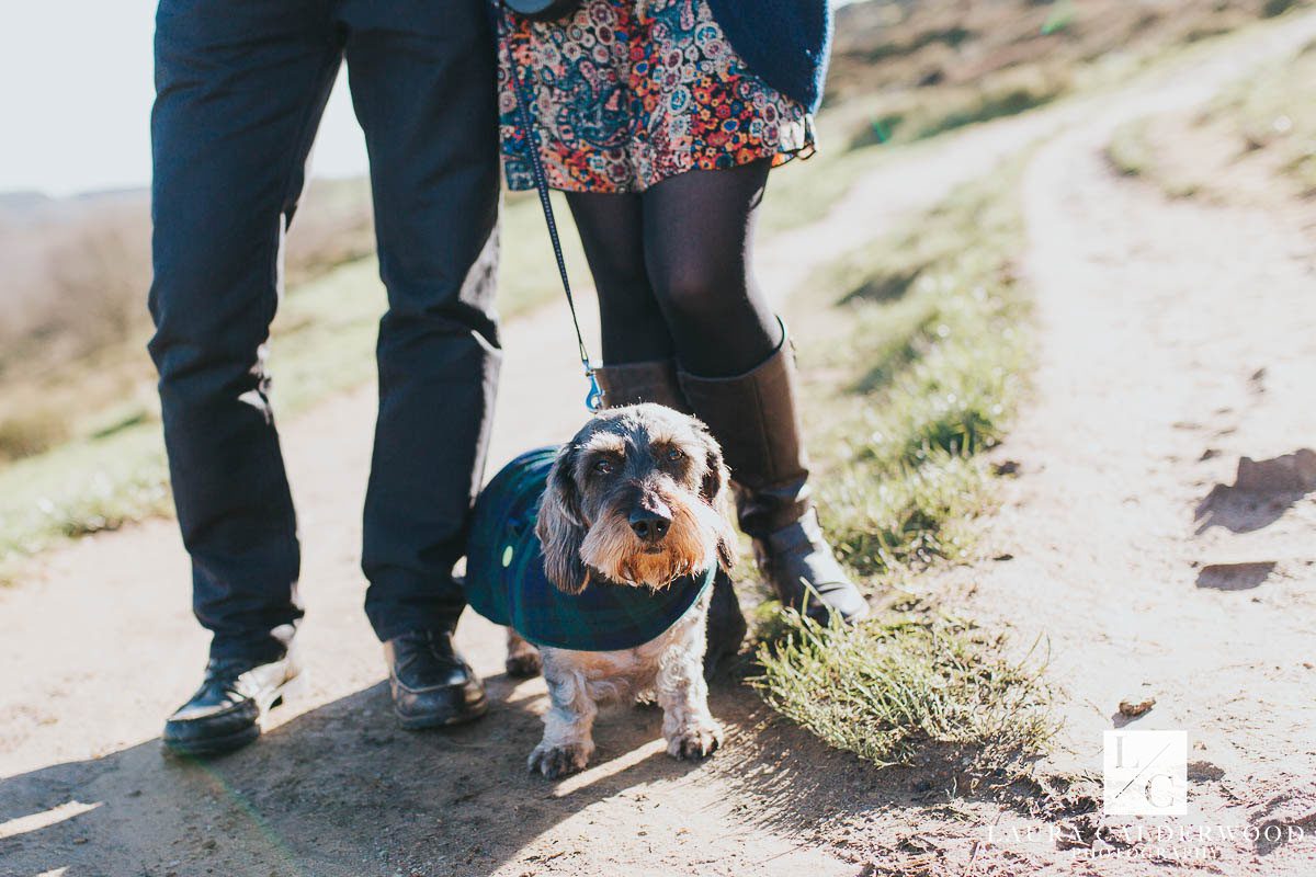 Yorkshire engagement shoot with dachshund | by Ilkley wedding photographer Laura Calderwood