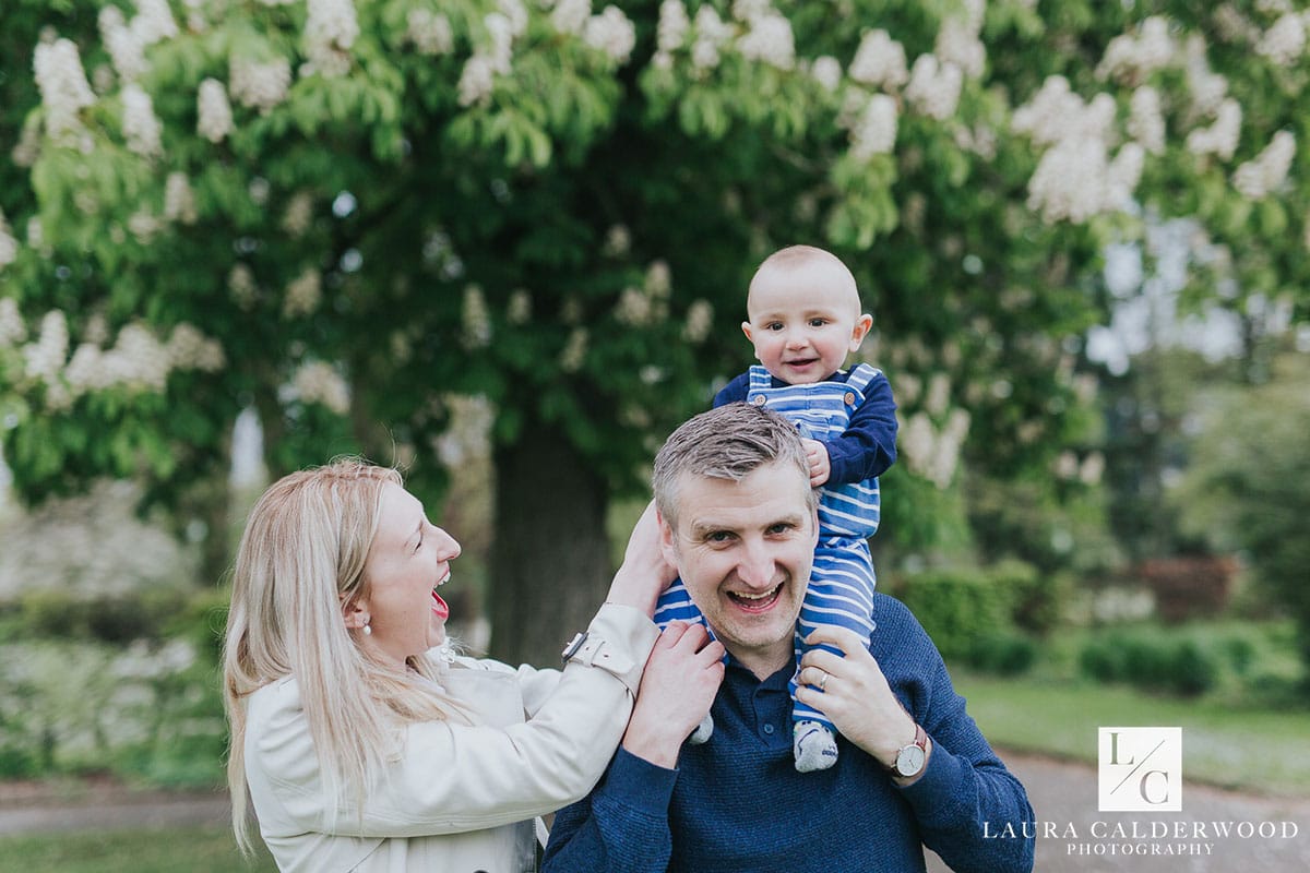 york baby photographer | 6 month baby photo shoot at rowntree park in York by Laura Calderwood Photography