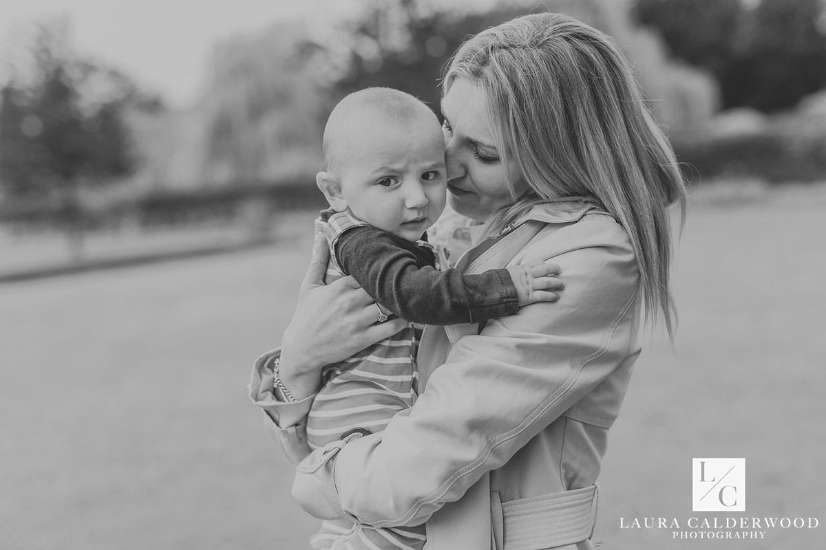 york baby photographer | 6 month baby photo shoot at rowntree park in York by Laura Calderwood Photography