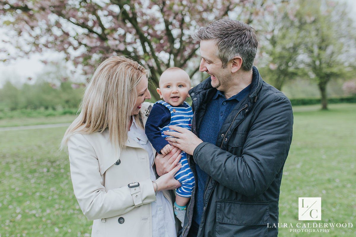 york baby photographer | 6 month baby photo shoot at rowntree park in York by Laura Calderwood Photography