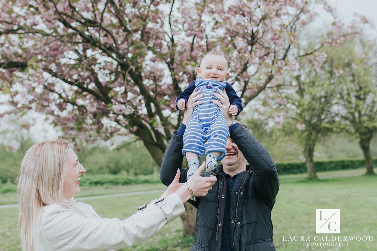 york baby photographer | 6 month baby photo shoot at rowntree park in York by Laura Calderwood Photography