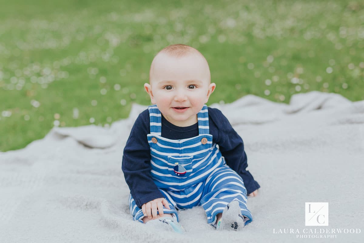 york baby photographer | 6 month baby photo shoot at rowntree park in York by Laura Calderwood Photography