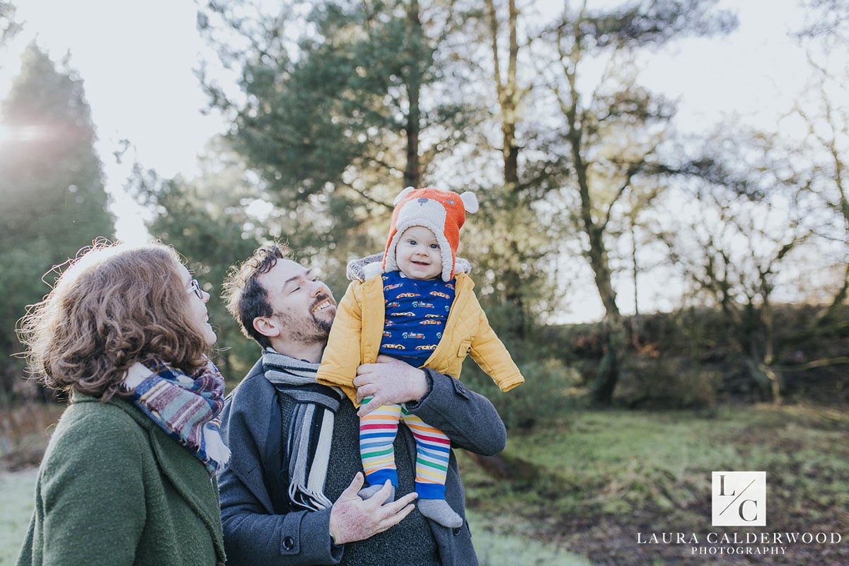 leeds baby photography | winter baby family photo shoot at Golden Arce Park in Leeds by Laura Calderwood Photography