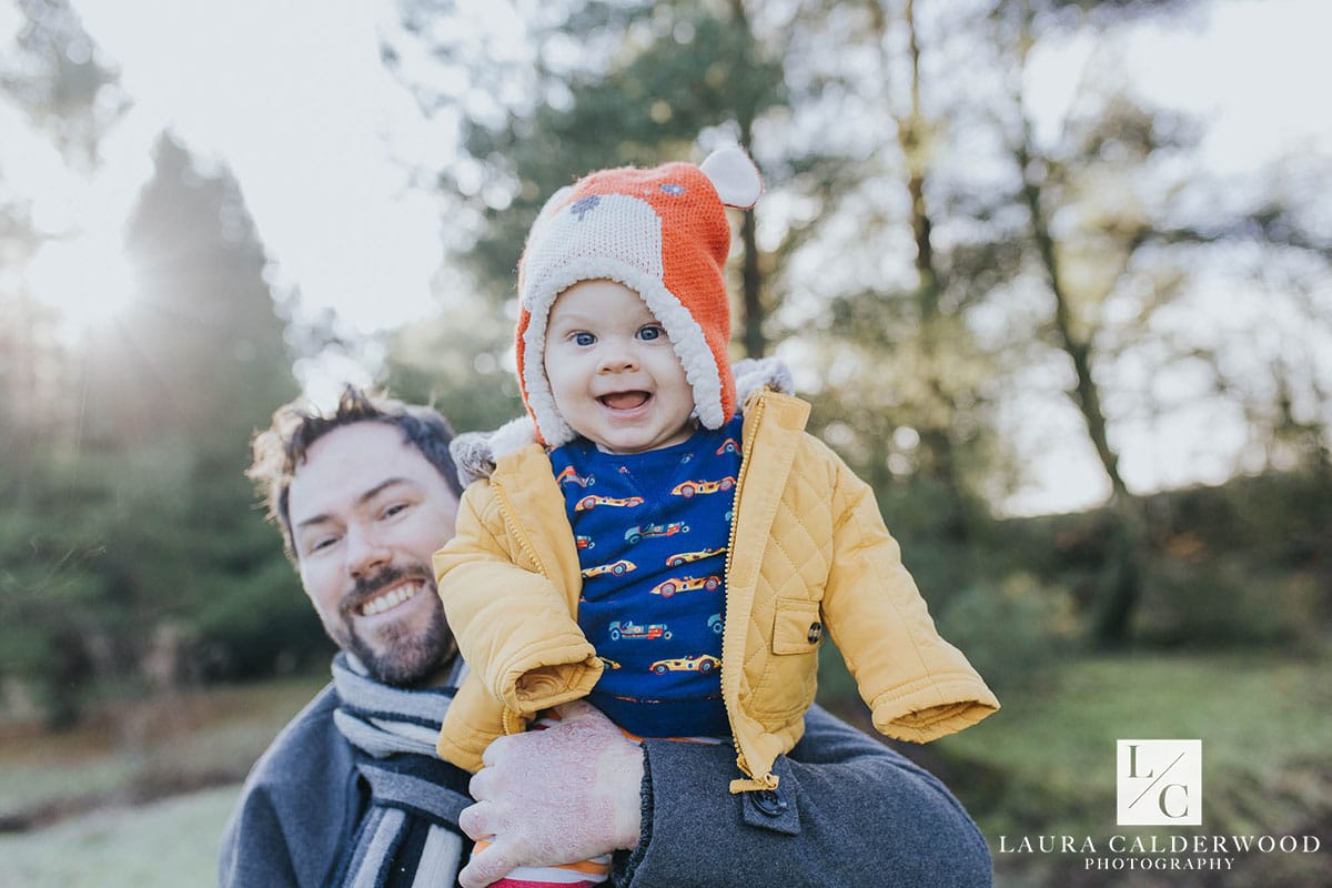 leeds baby photography | winter baby family photo shoot at Golden Arce Park in Leeds by Laura Calderwood Photography