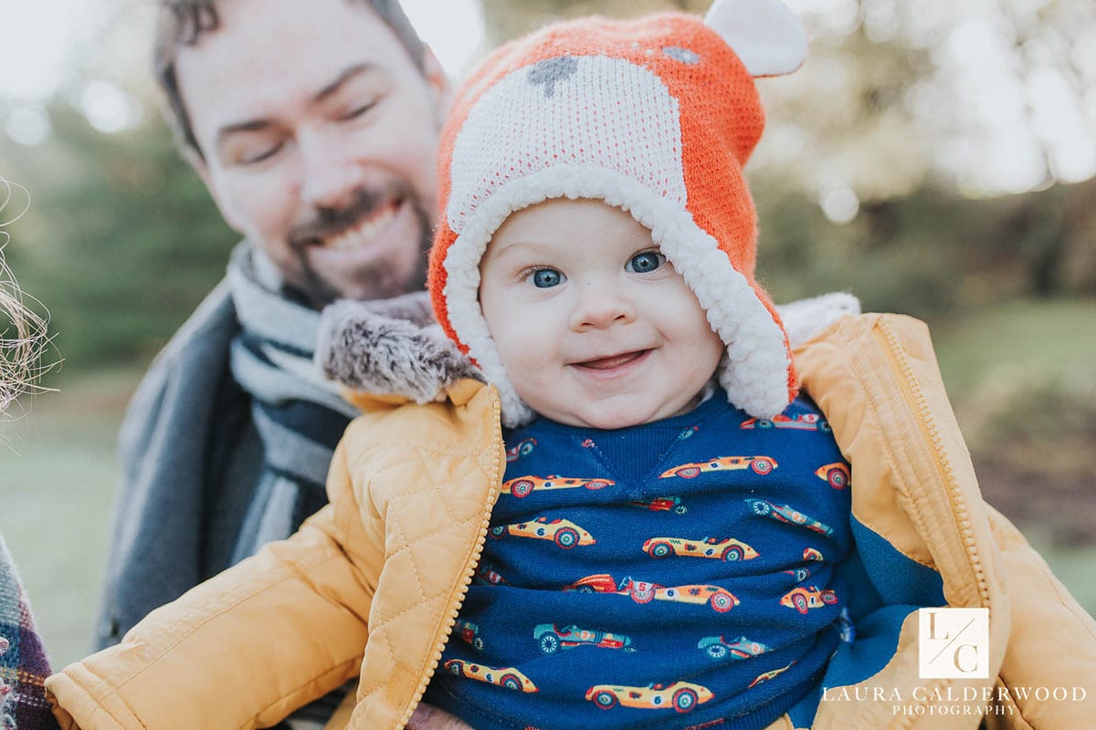 leeds baby photography | winter baby family photo shoot at Golden Arce Park in Leeds by Laura Calderwood Photography