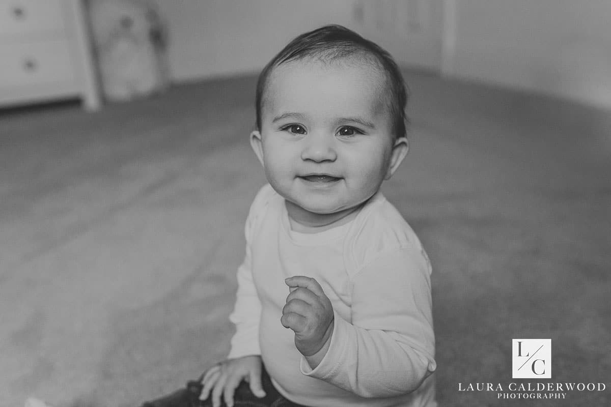 yorkshire baby photography | 6 month baby photo shoot at home in York by Laura Calderwood Photography