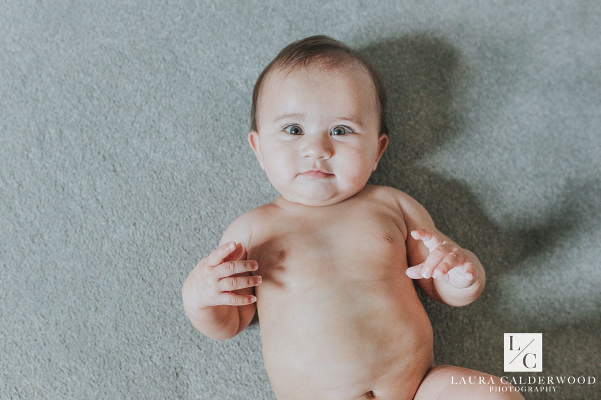 yorkshire baby photography | 6 month baby photo shoot at home in York by Laura Calderwood Photography