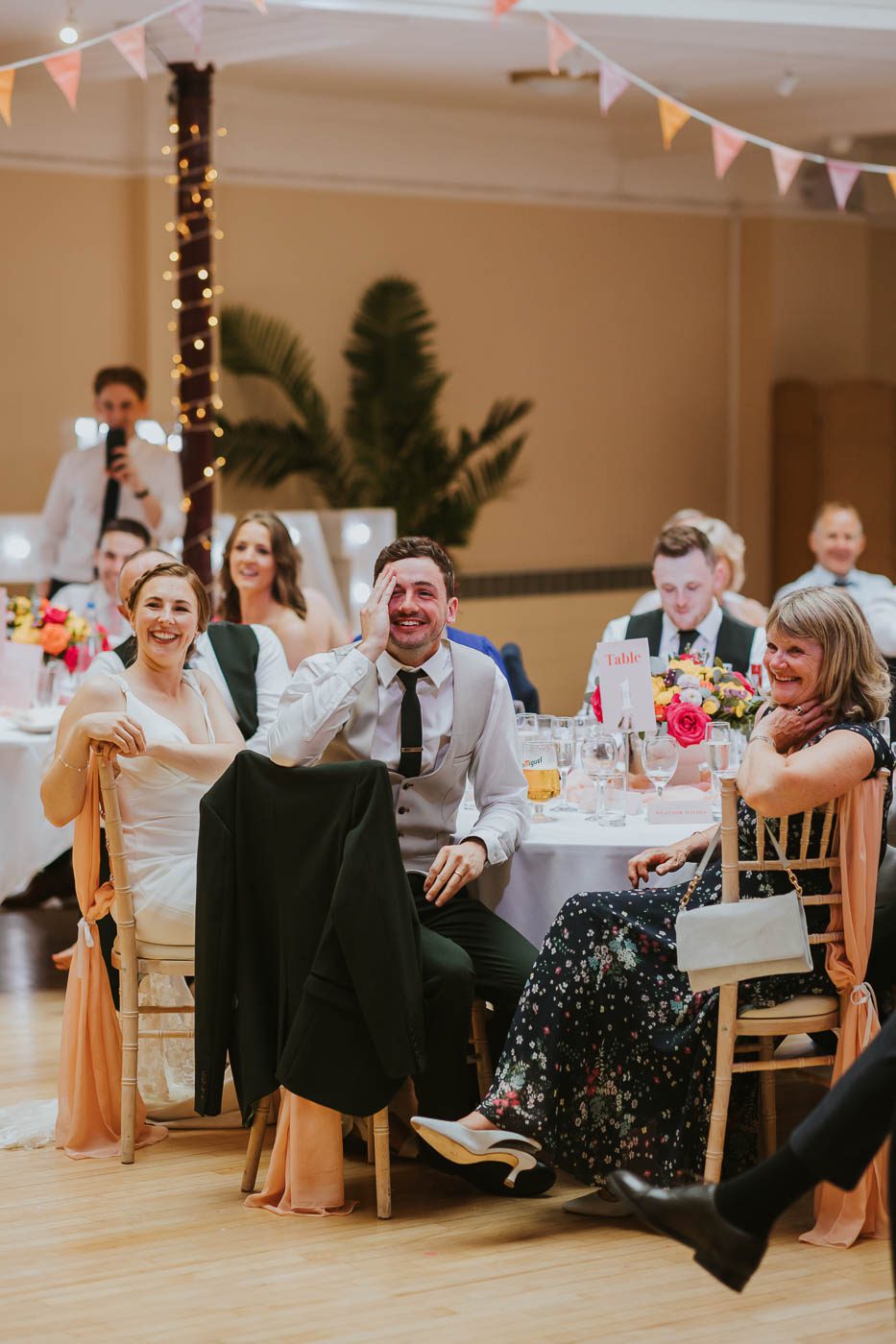 Kings Hall Ilkley Wedding Photos. colourful wedding at the winter gardens