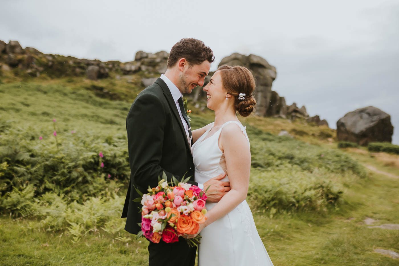 Kings Hall Ilkley Wedding Photos. colourful wedding at the winter gardens