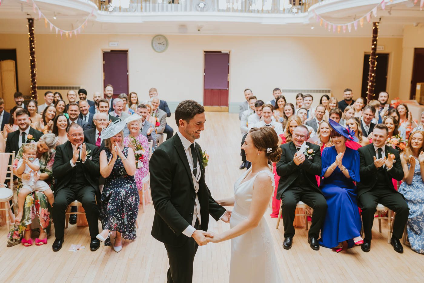 Kings Hall Ilkley Wedding Photos. colourful wedding at the winter gardens
