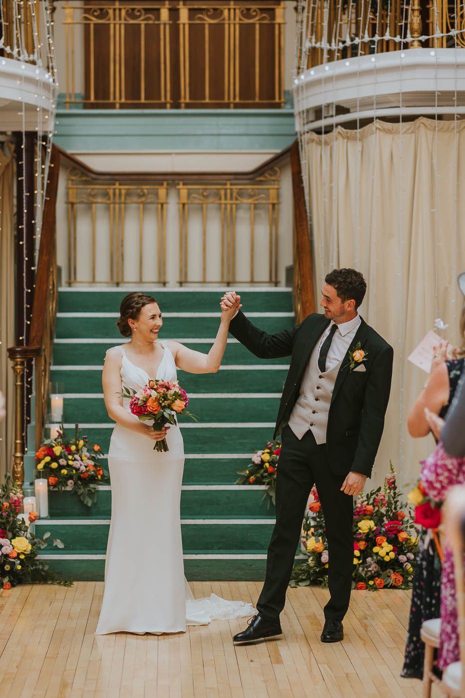 Kings Hall Ilkley Wedding Photos. colourful wedding at the winter gardens