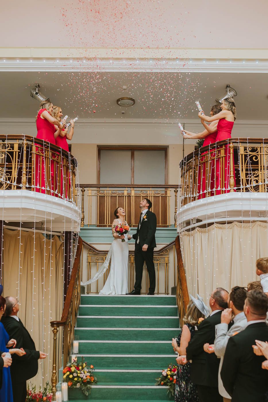Kings Hall Ilkley Wedding Photos. colourful wedding at the winter gardens