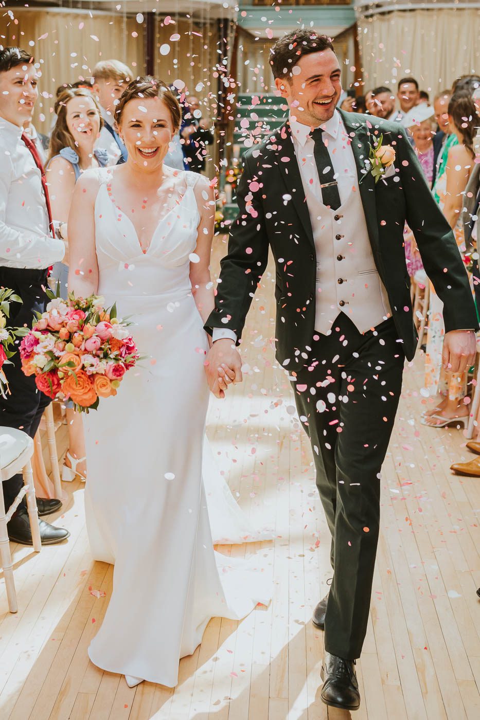 Kings Hall Ilkley Wedding Photos. colourful wedding at the winter gardens
