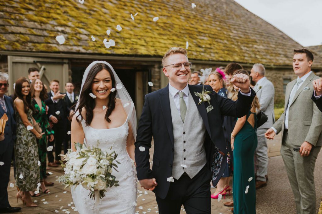 photos from a summer wedding at the tithe barn bolton abbey